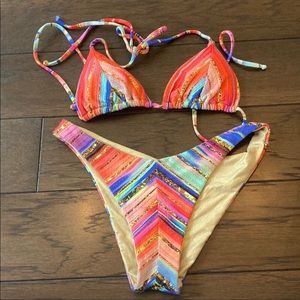 Luli Fama Multicolor Striped Bikini